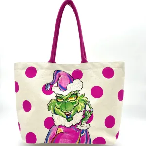 $12.50 MIN 6- PRINTED PINK "GREEN MONSTER" TOTEBAG