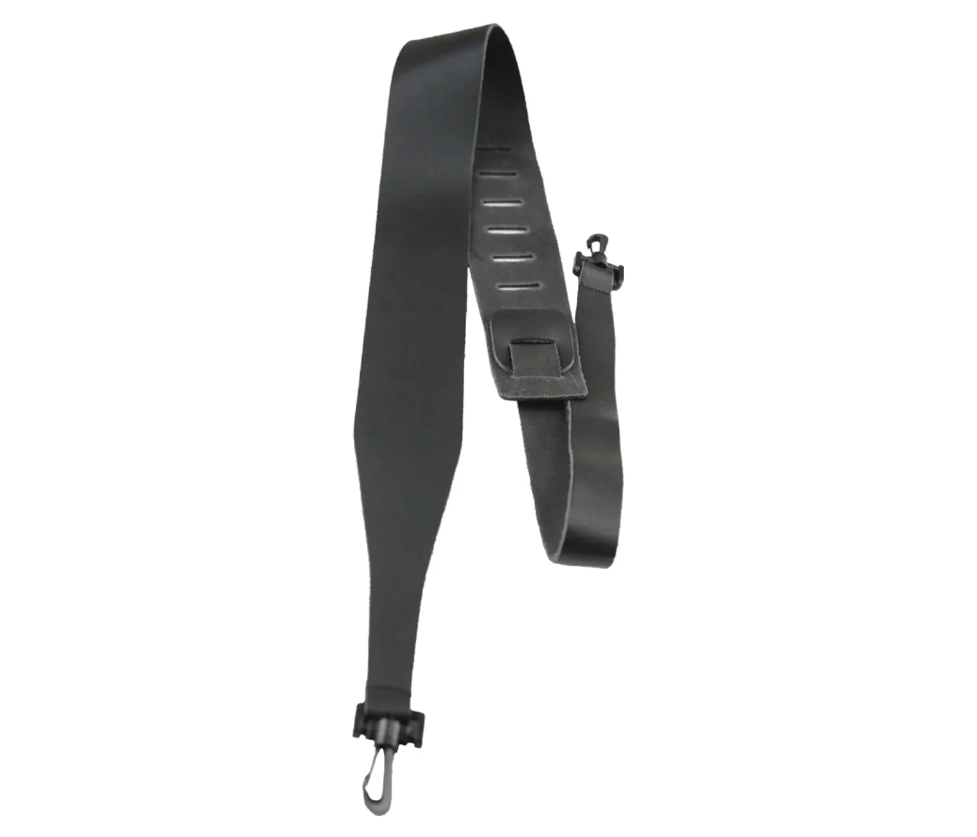 2.5” BLACK GENUINE LEATHER BANJO STRAP