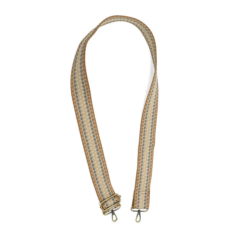 2" Dotted Stripe Guitar Strap in Natural