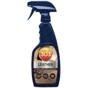 303 Products Leather 3-In-1 Complete Care - Cleans, Conditions, Protects - Helps Prevent Fading Cracking - Rinse Free Formula - Repels Dust, Lint, Staining, 16 fl. oz. 30218CSR Packaging May Vary