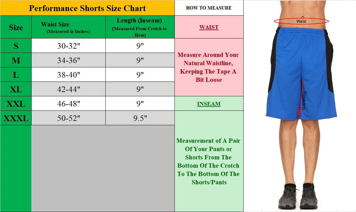 5 Pack: Men's Mesh Athletic Gym Shorts with Pockets