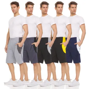 5 Pack: Men's Mesh Athletic Gym Shorts with Pockets