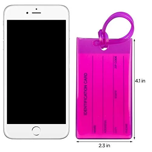 7 Pack TravelMore Luggage Tags for Suitcases, Flexible Silicone