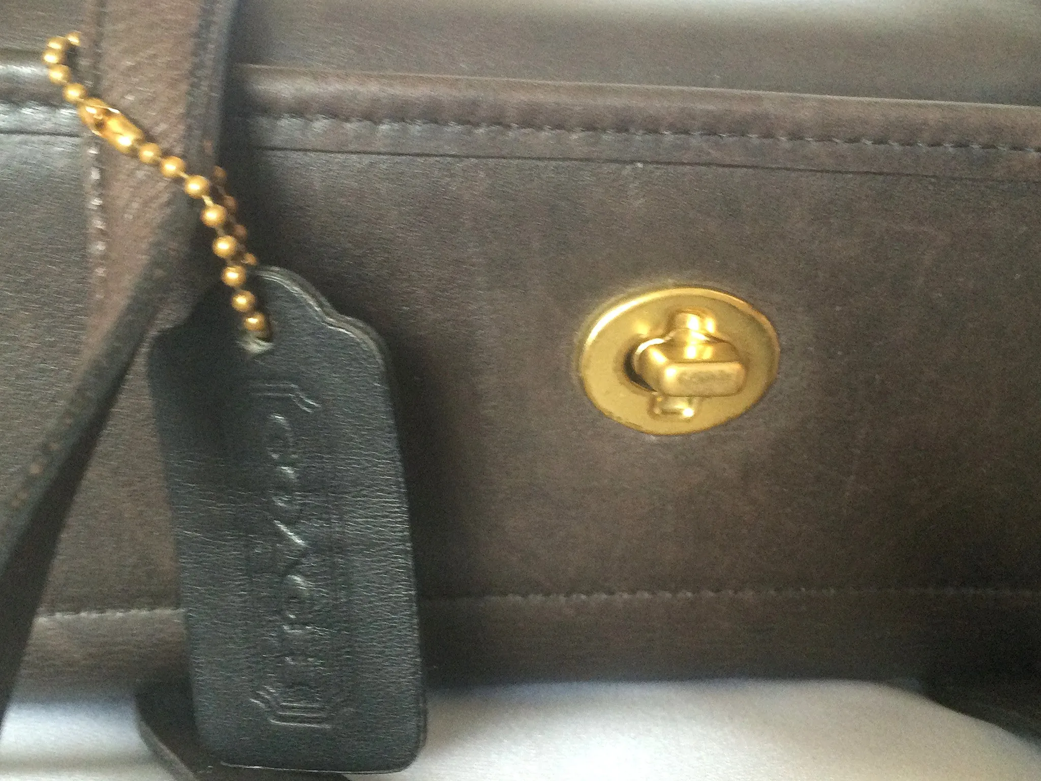 80's Vintage COACH dark brown leather shoulder bag, handbag in unique drum shape, Made in USA Classic unisex purse. Rare