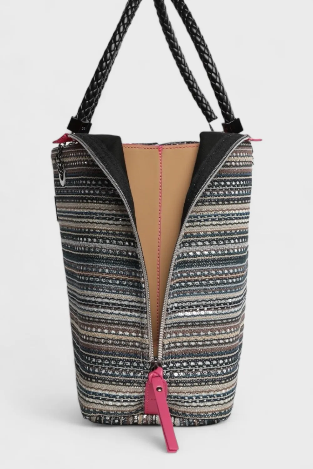 Abree Striped Interchangeable Tote