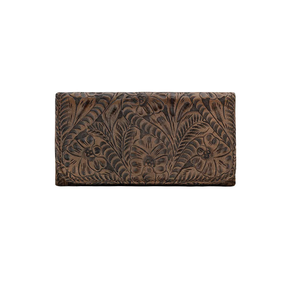 American West Handbag Annie's Secret Collection: Leather Tri-Fold Western Wallet