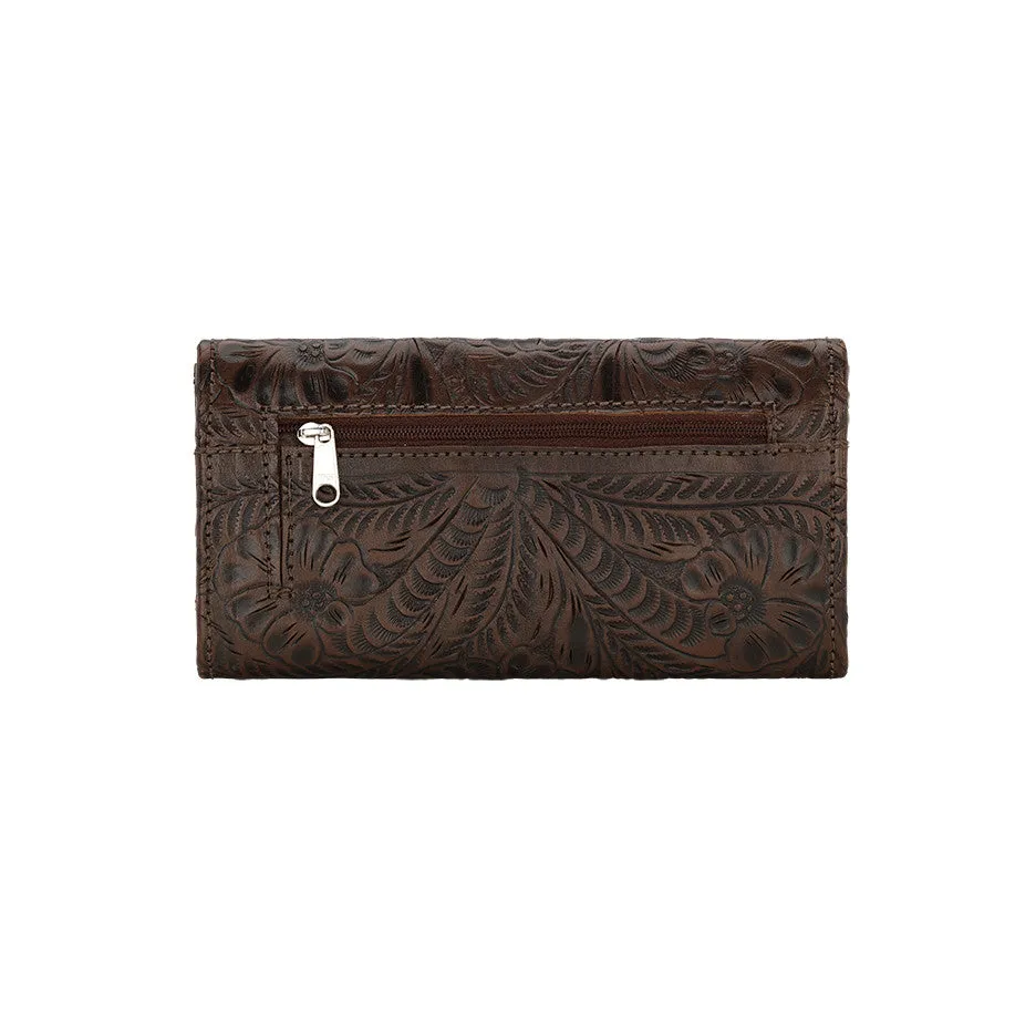 American West Handbag Annie's Secret Collection: Leather Tri-Fold Western Wallet