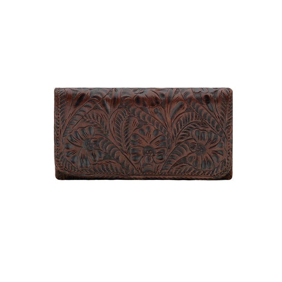 American West Handbag Annie's Secret Collection: Leather Tri-Fold Western Wallet