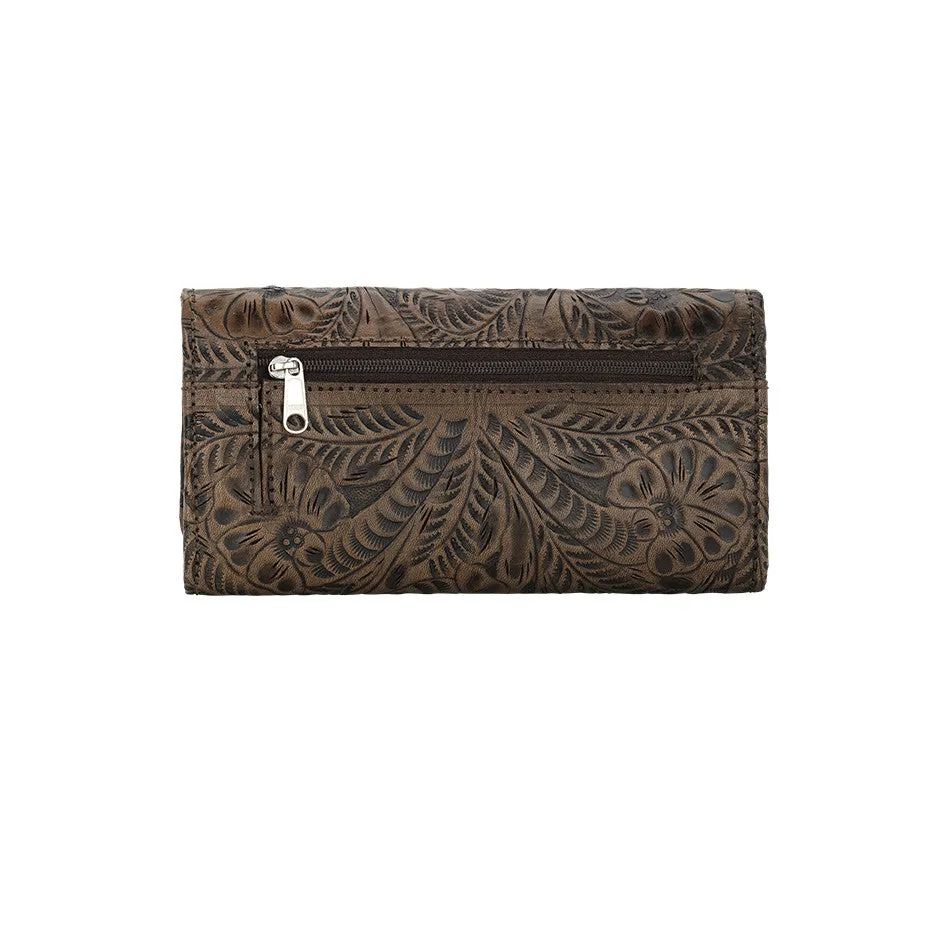 American West Handbag Annie's Secret Collection: Leather Tri-Fold Western Wallet