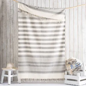 Anatolya Turkish Beach Towels 33x66in Fouta Peshtemal Hammam: Black