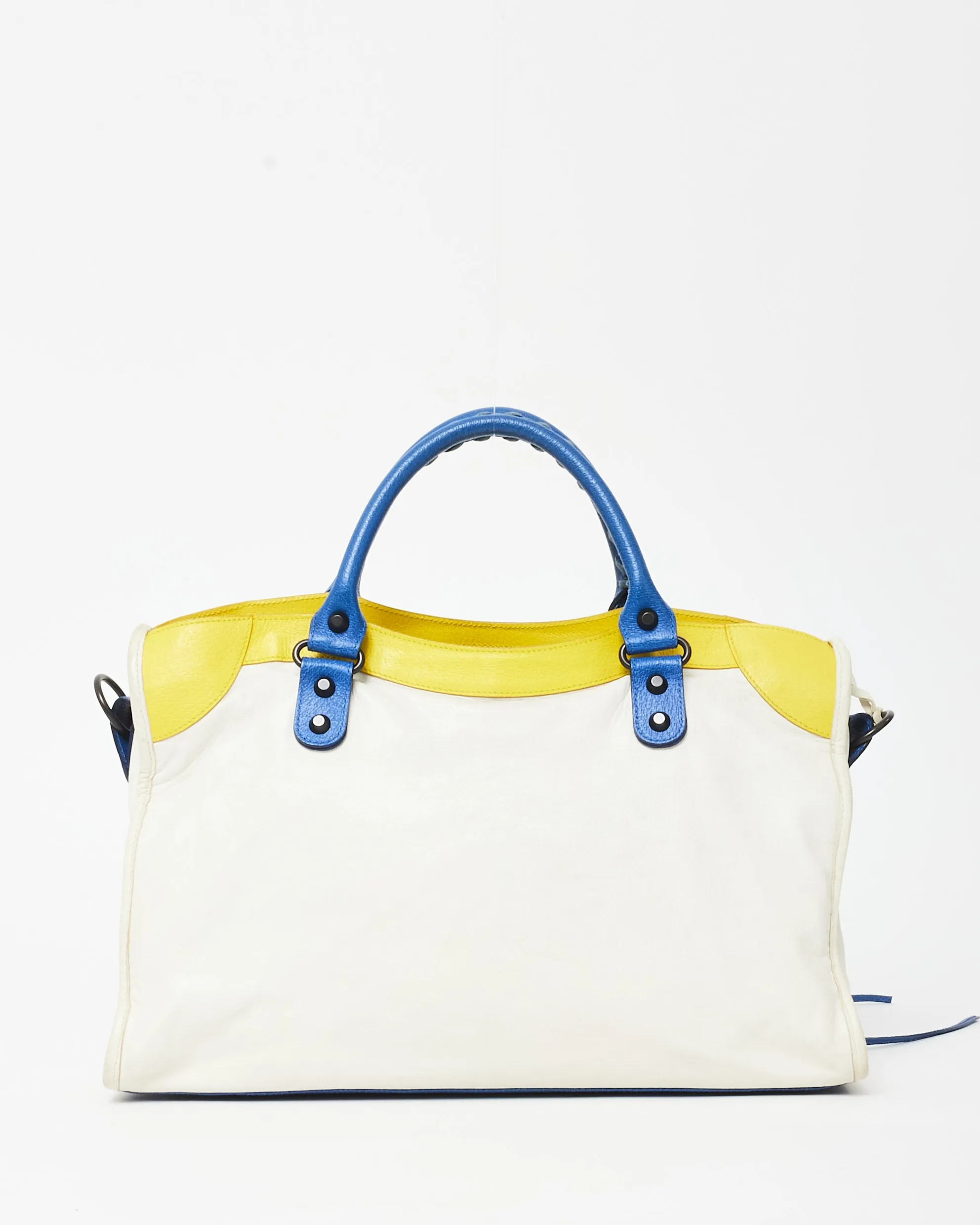 Balenciaga White Leather Mondrian LEGO City Bag