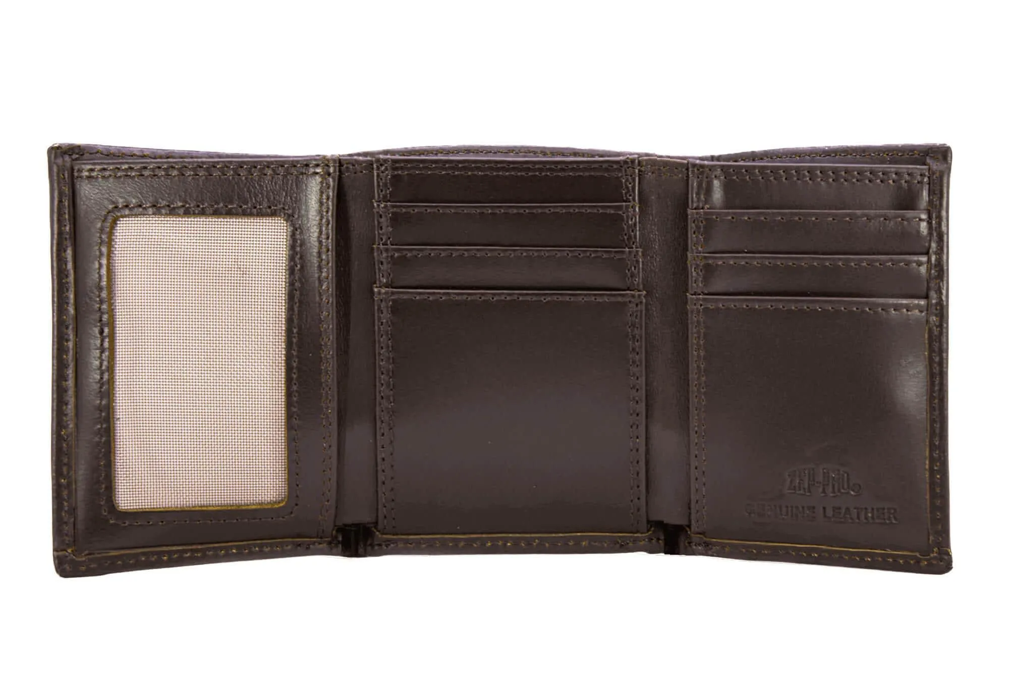 Bass Men's Trifold Old School Camo Leather Wallet.