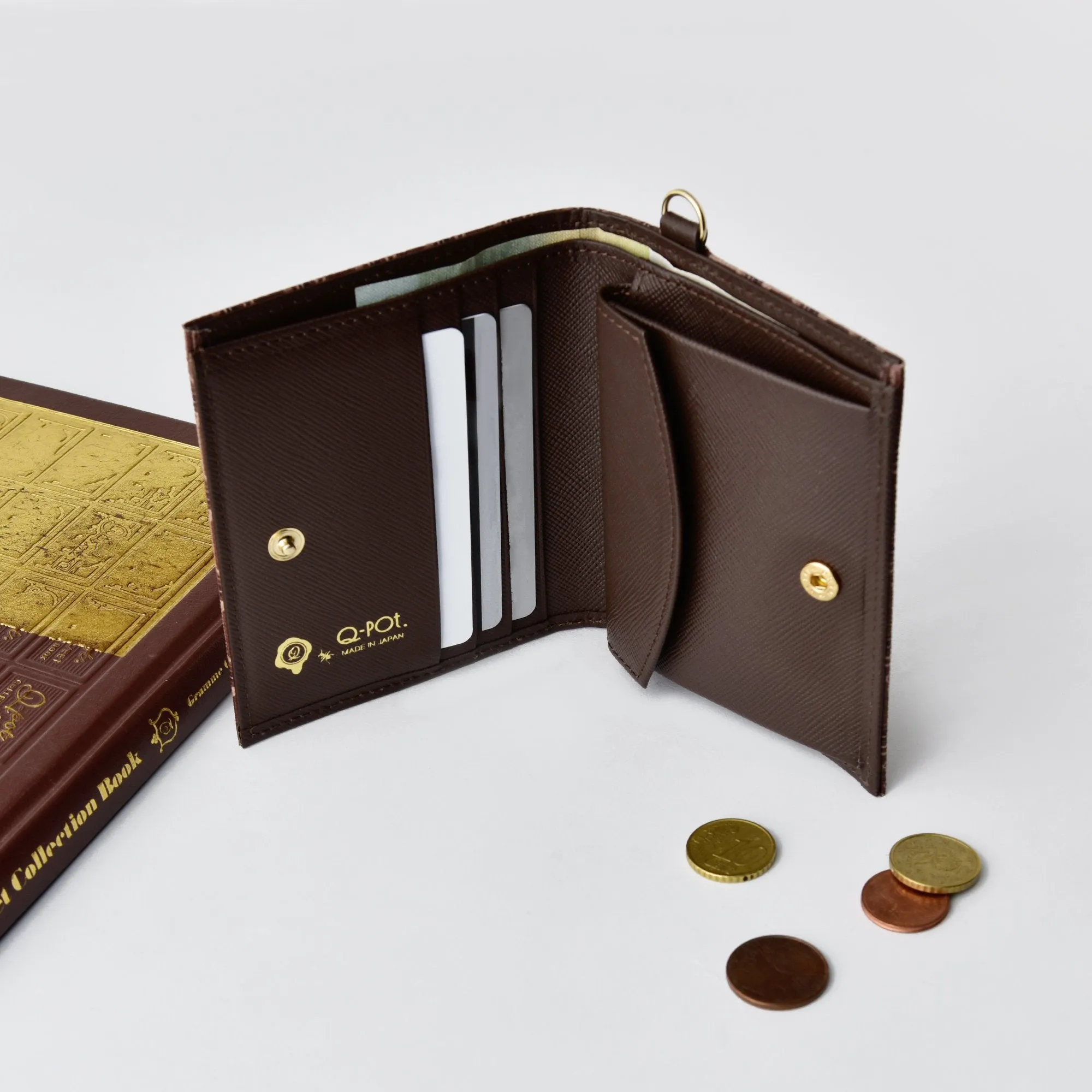 Bitter Chocolate Leather Flap Short Wallet【Japan Jewelry】