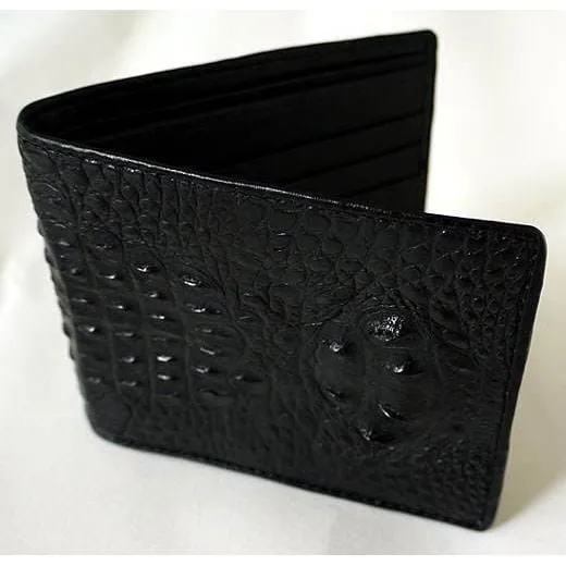 Black Hornback Crocodile Wallet