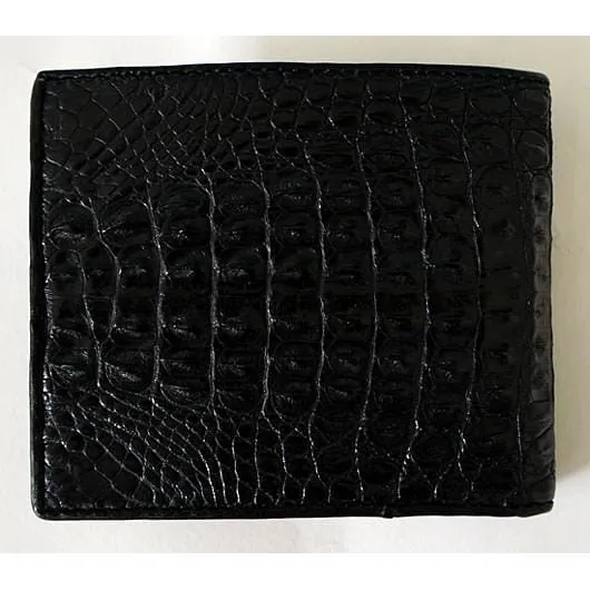 Black Hornback Crocodile Wallet
