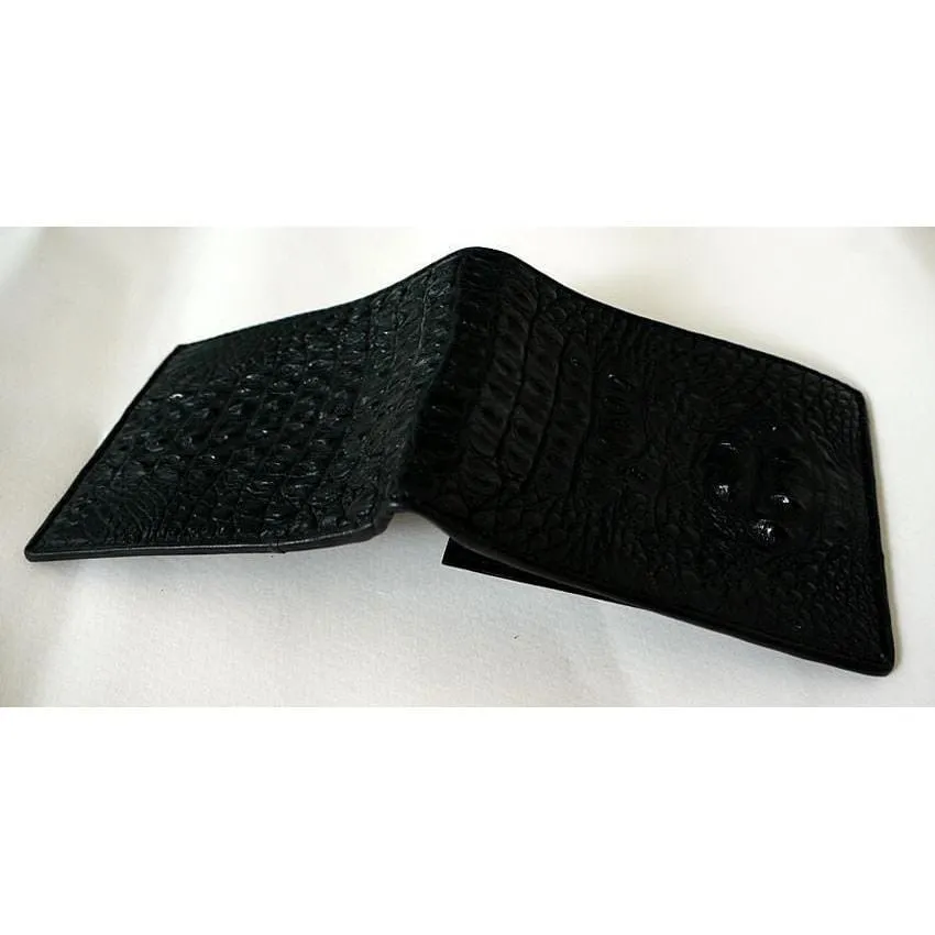 Black Hornback Crocodile Wallet
