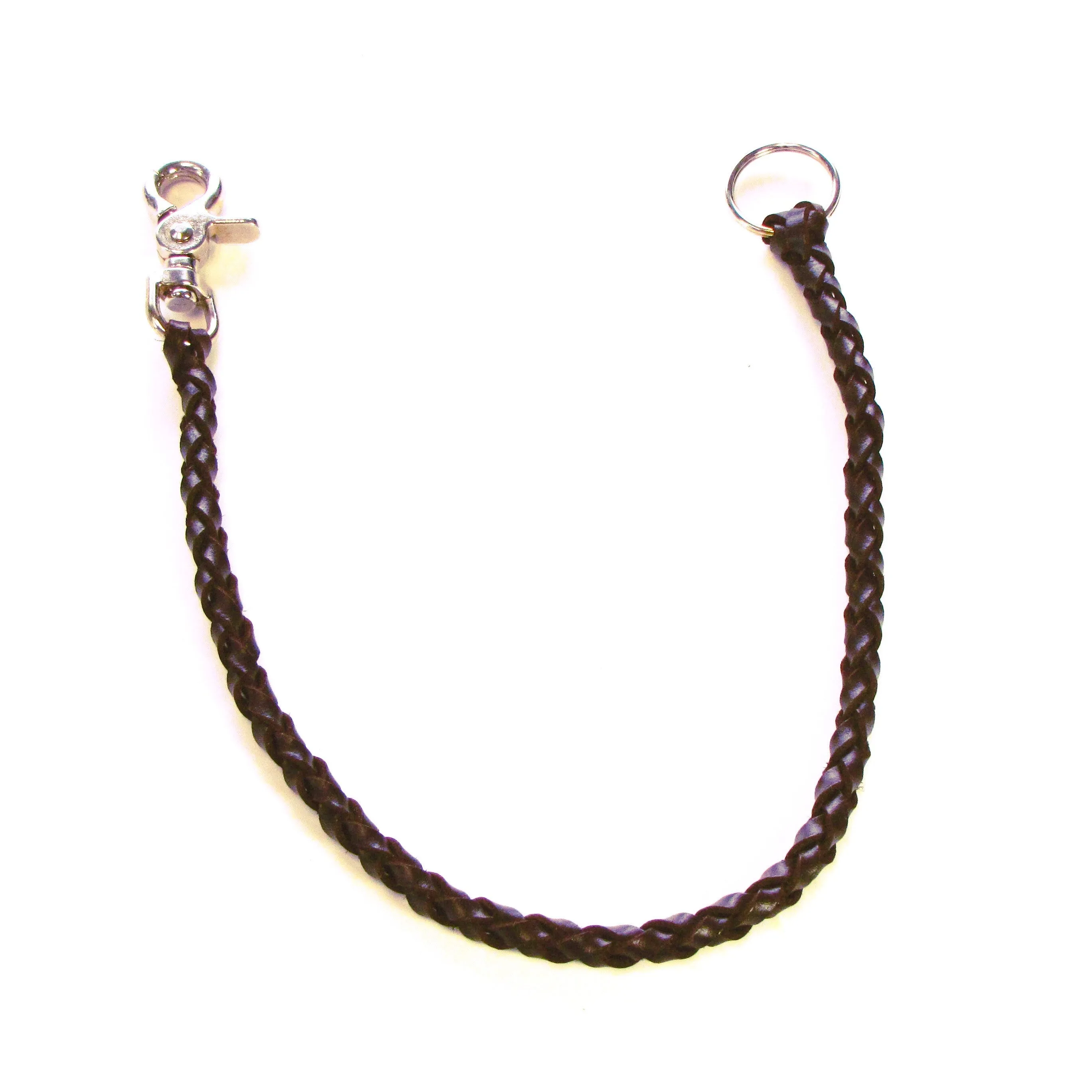 BLC-C  Braided Leather Key Chain- Brown