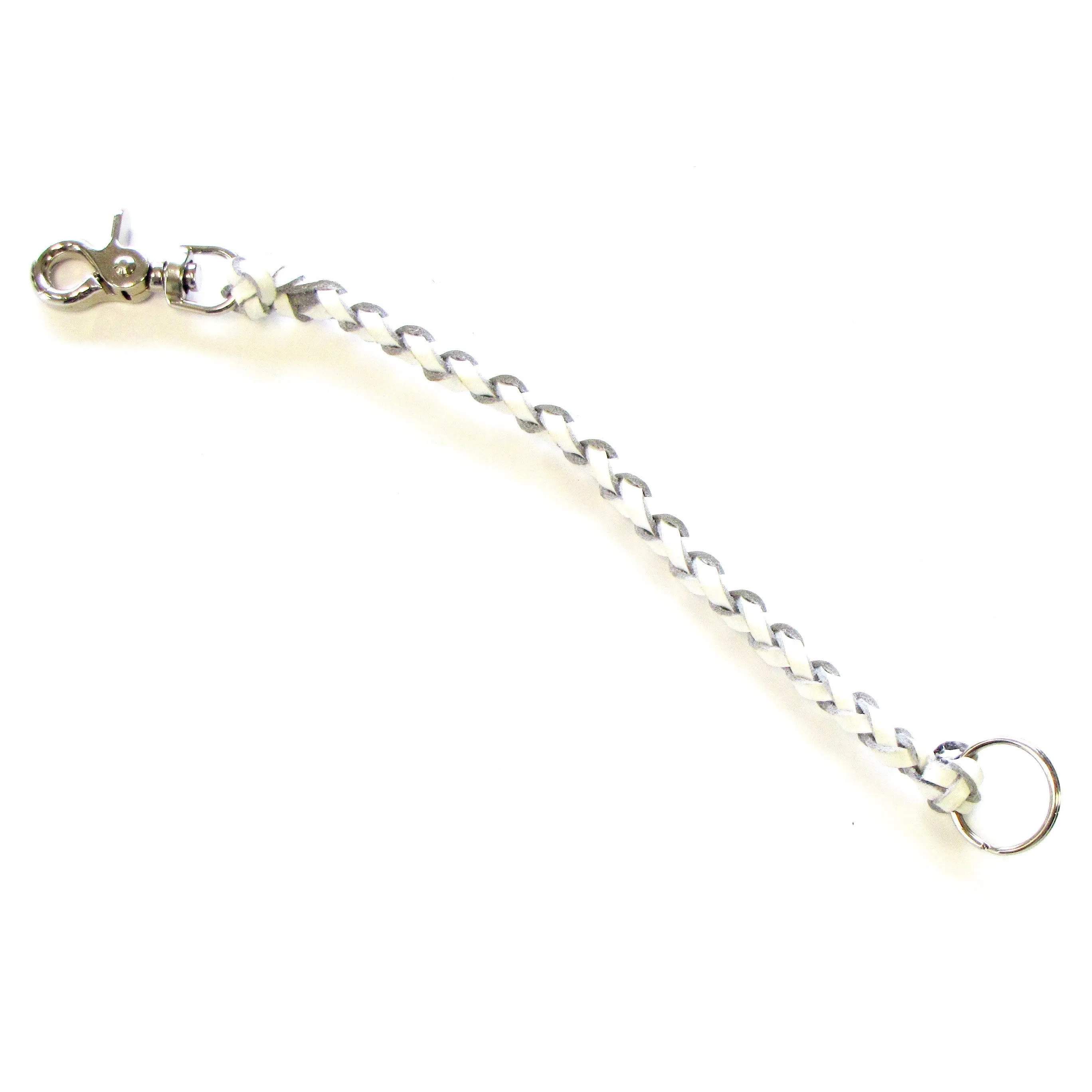 BLC-W  Braided Leather Key Chain- White