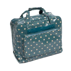 Blue Polka Dotted Value PVC Sewing Machine Storage Bag With Handle Zip Up Pocket