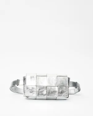 Bottega Veneta Silver Intrecciato Leather Cassette Belt Bag