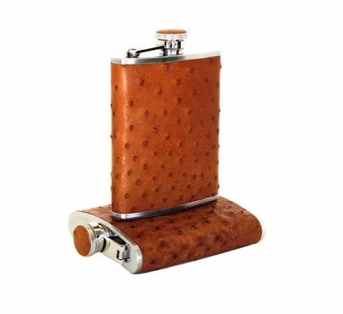 Brizard and Co. The 6 oz Flask - Ostrich Tan