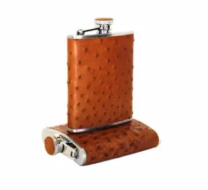 Brizard and Co. The 6 oz Flask - Ostrich Tan