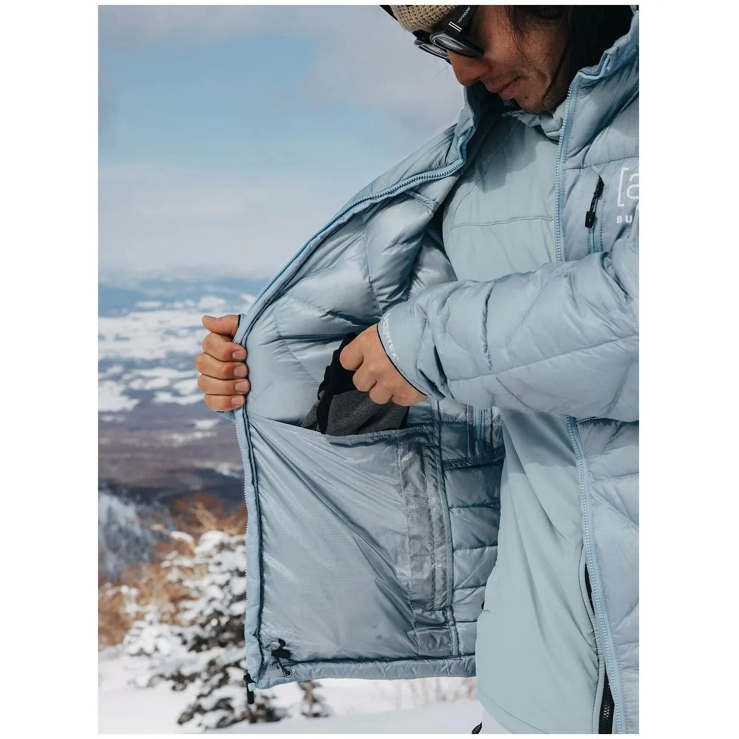 Burton [ak] Baker Hooded Down Jacket Mens 2025 Dusty Blue