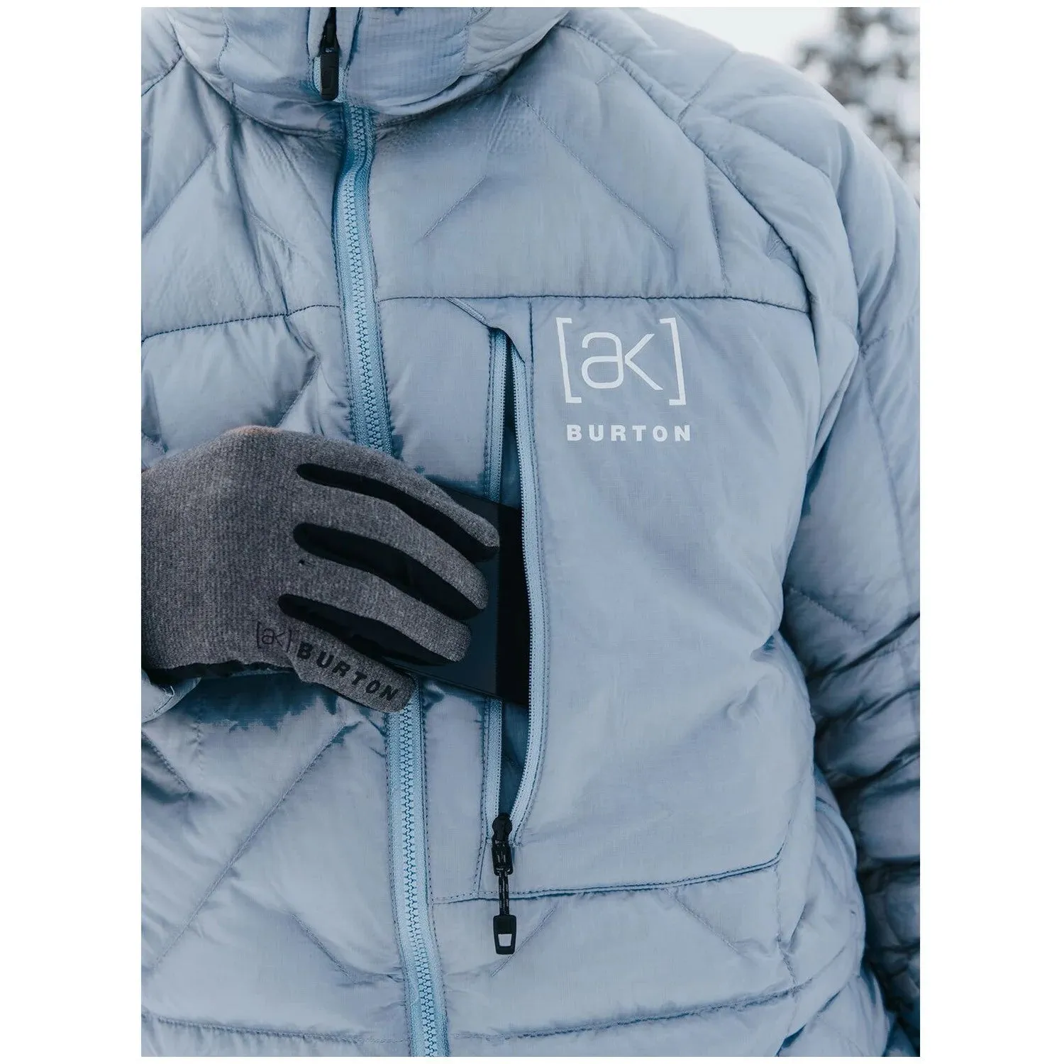 Burton [ak] Baker Hooded Down Jacket Mens 2025 Dusty Blue