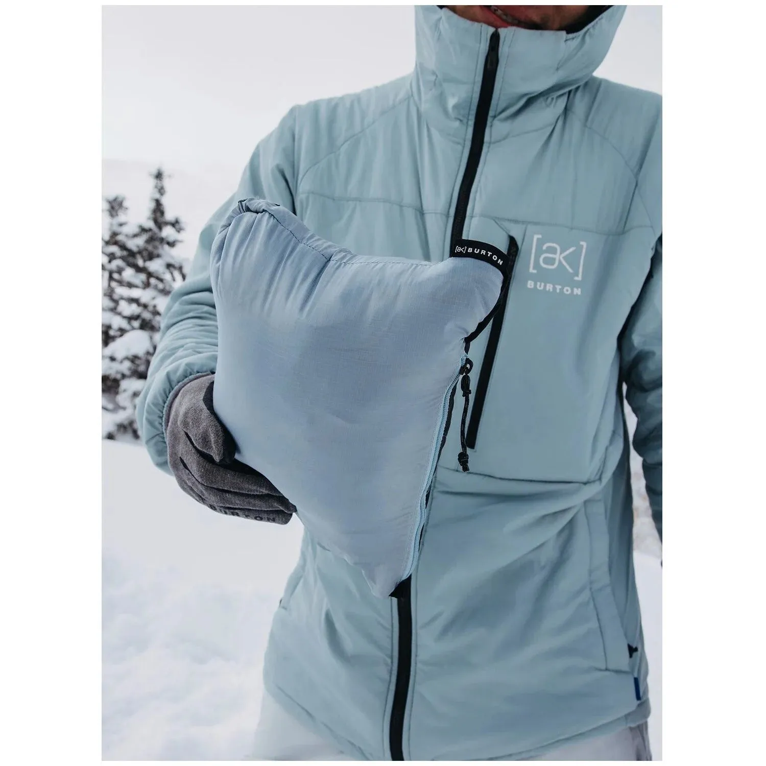 Burton [ak] Baker Hooded Down Jacket Mens 2025 Dusty Blue