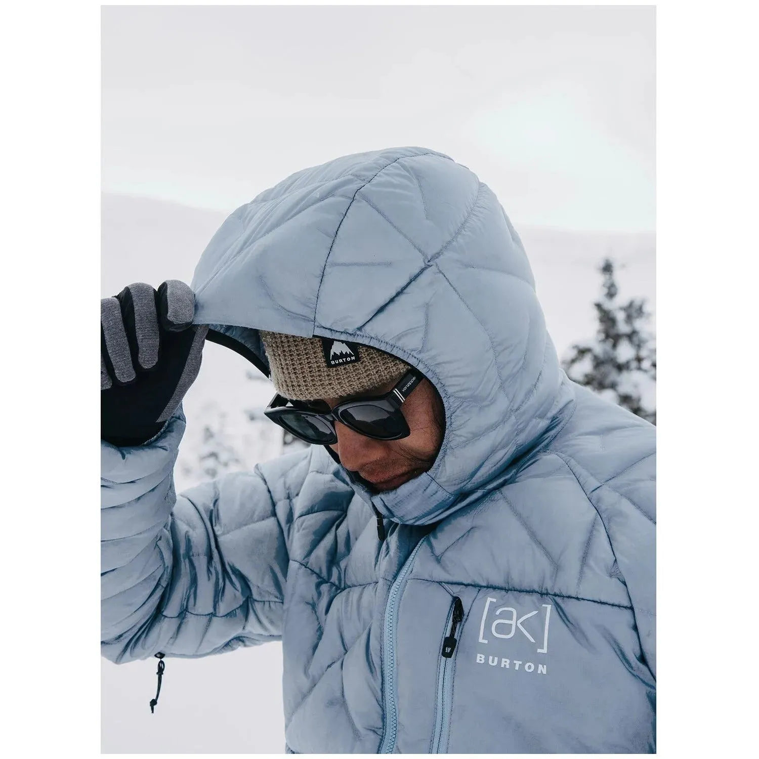 Burton [ak] Baker Hooded Down Jacket Mens 2025 Dusty Blue