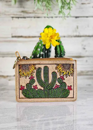 Cactus Plains Hand-Tooled Card Holder