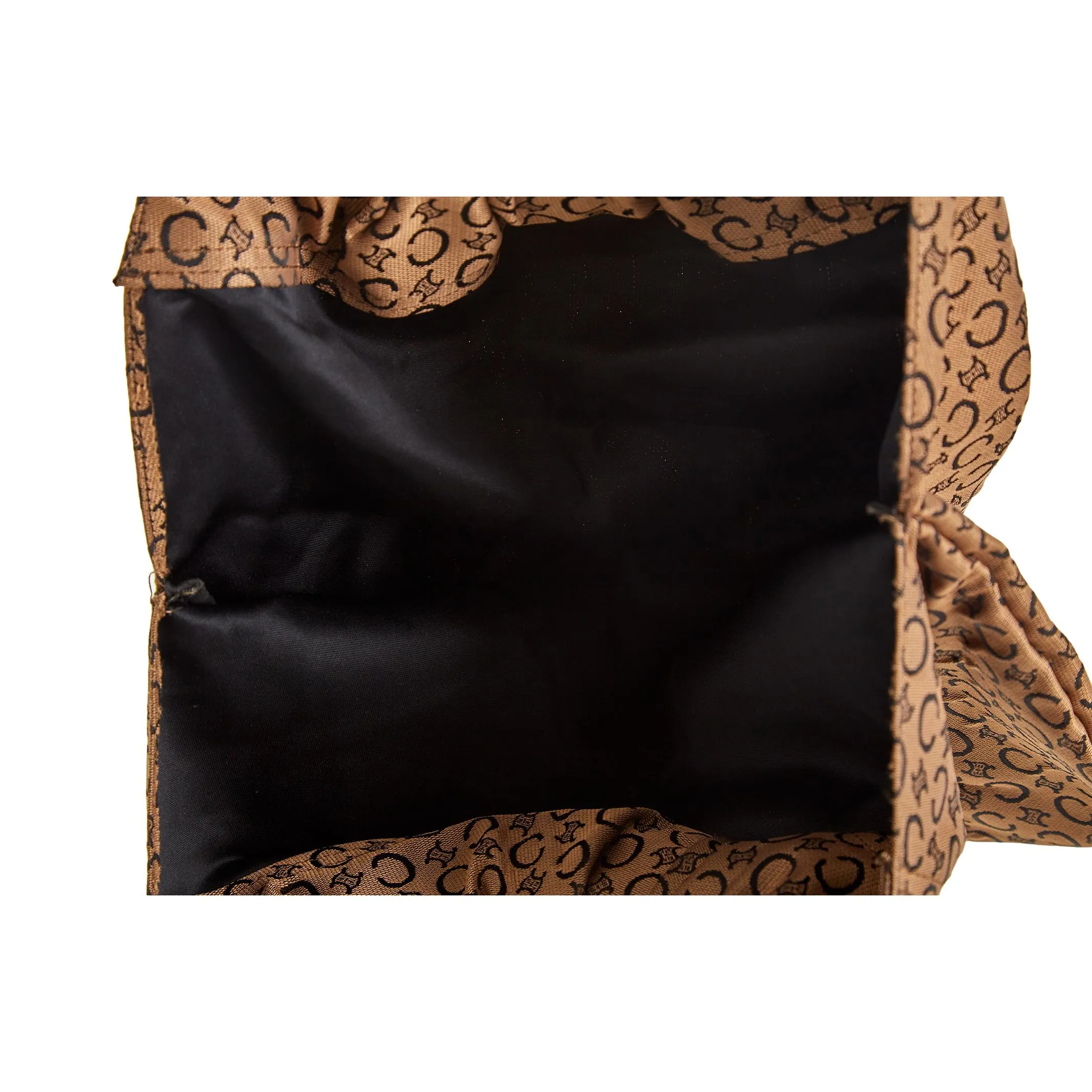Celine Brown Logo Ring Top Handle Bag