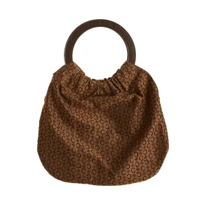 Celine Brown Logo Ring Top Handle Bag