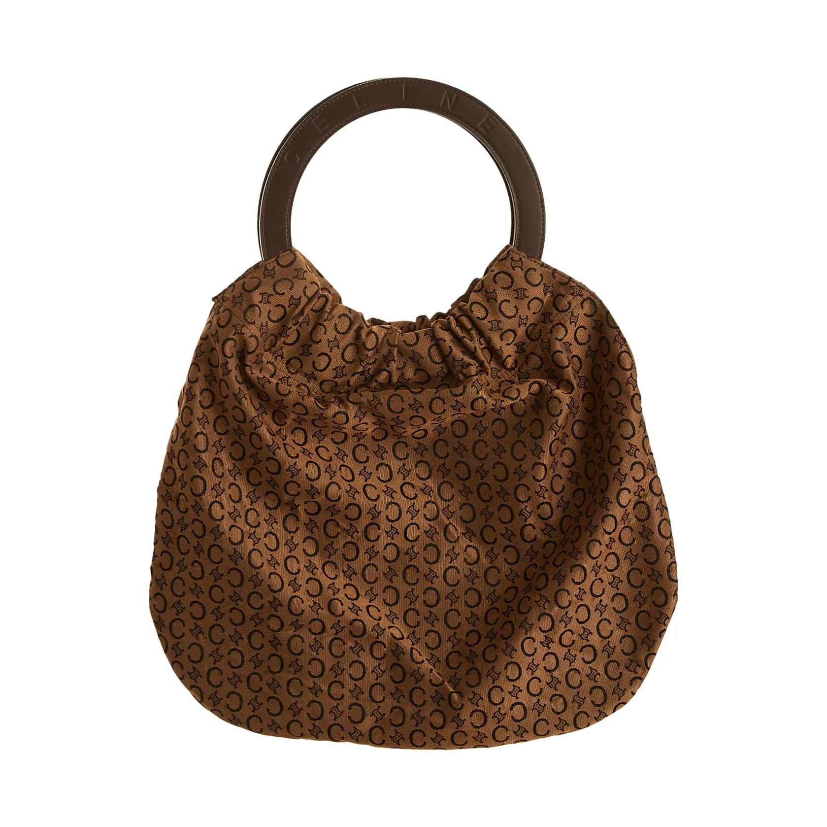 Celine Brown Logo Ring Top Handle Bag
