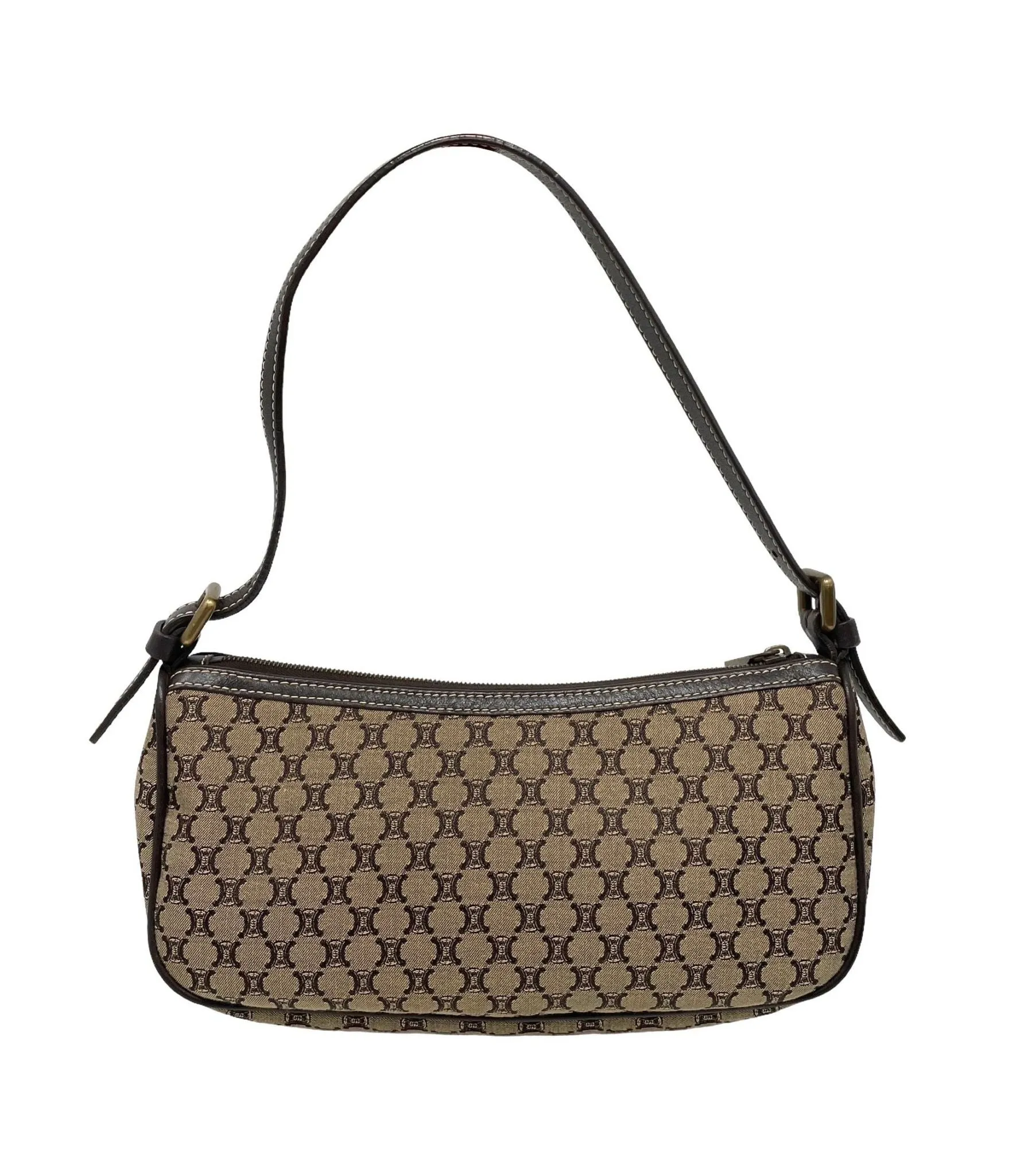 Celine Brown Logo Shoulder Bag