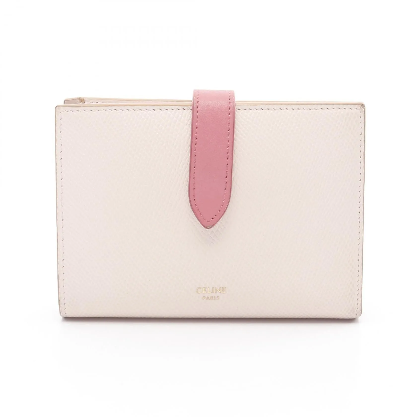 Celine Medium Strap Leather Wallet Pink