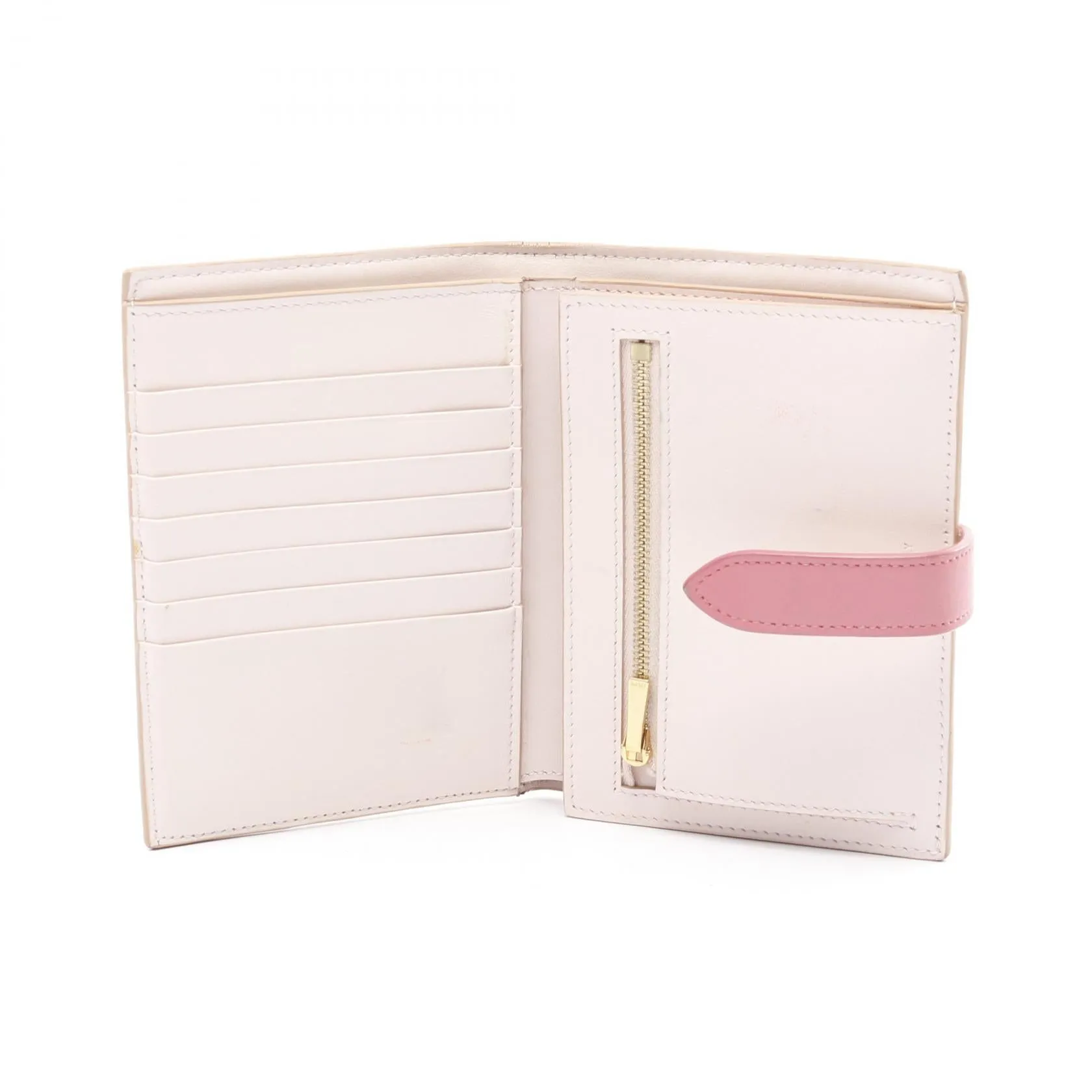 Celine Medium Strap Leather Wallet Pink