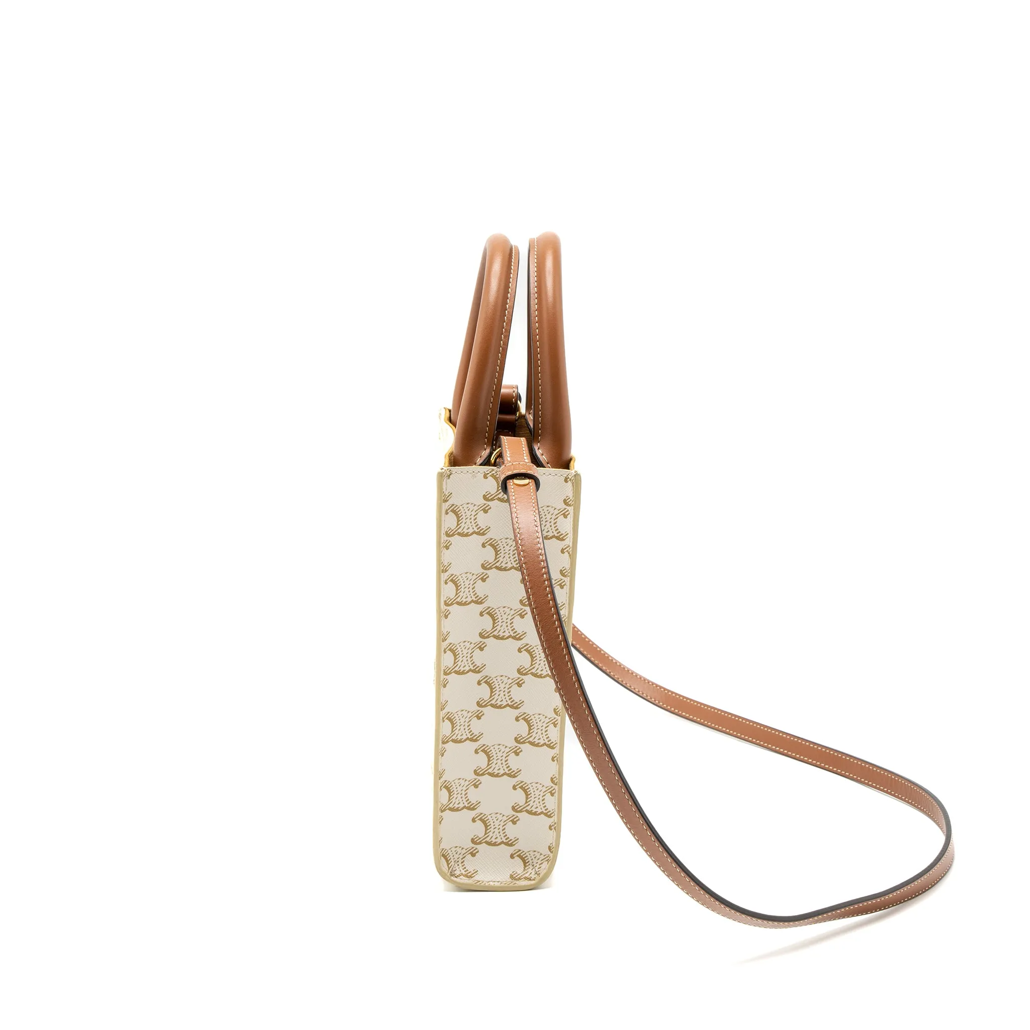 Celine Mini Vertical Caban Triomphe Canvas/Calfskin GHW