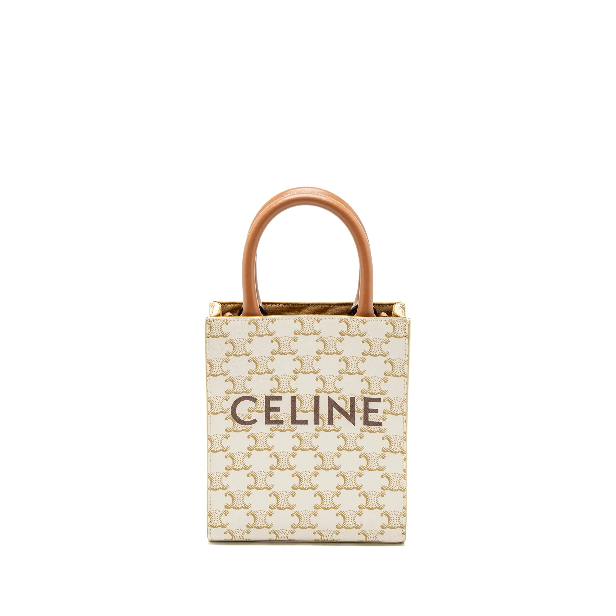 Celine Mini Vertical Caban Triomphe Canvas/Calfskin GHW