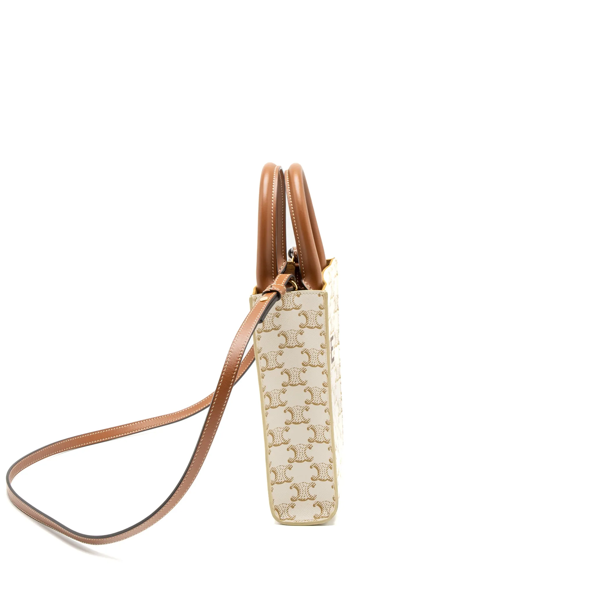 Celine Mini Vertical Caban Triomphe Canvas/Calfskin GHW