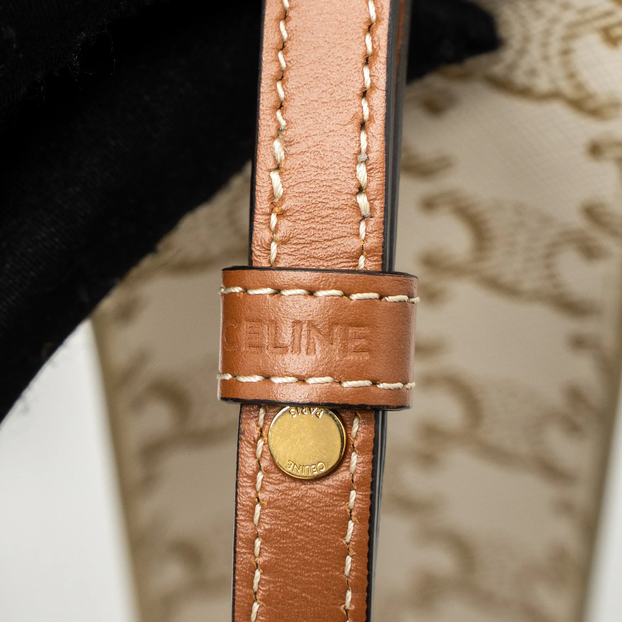 Celine Mini Vertical Caban Triomphe Canvas/Calfskin GHW