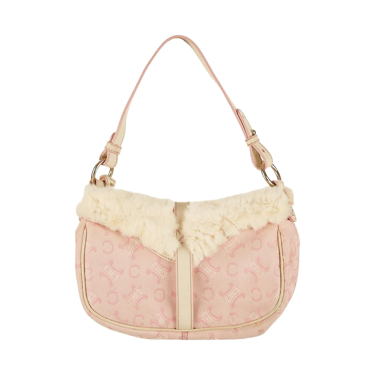 Celine Pink Fur Logo Bag