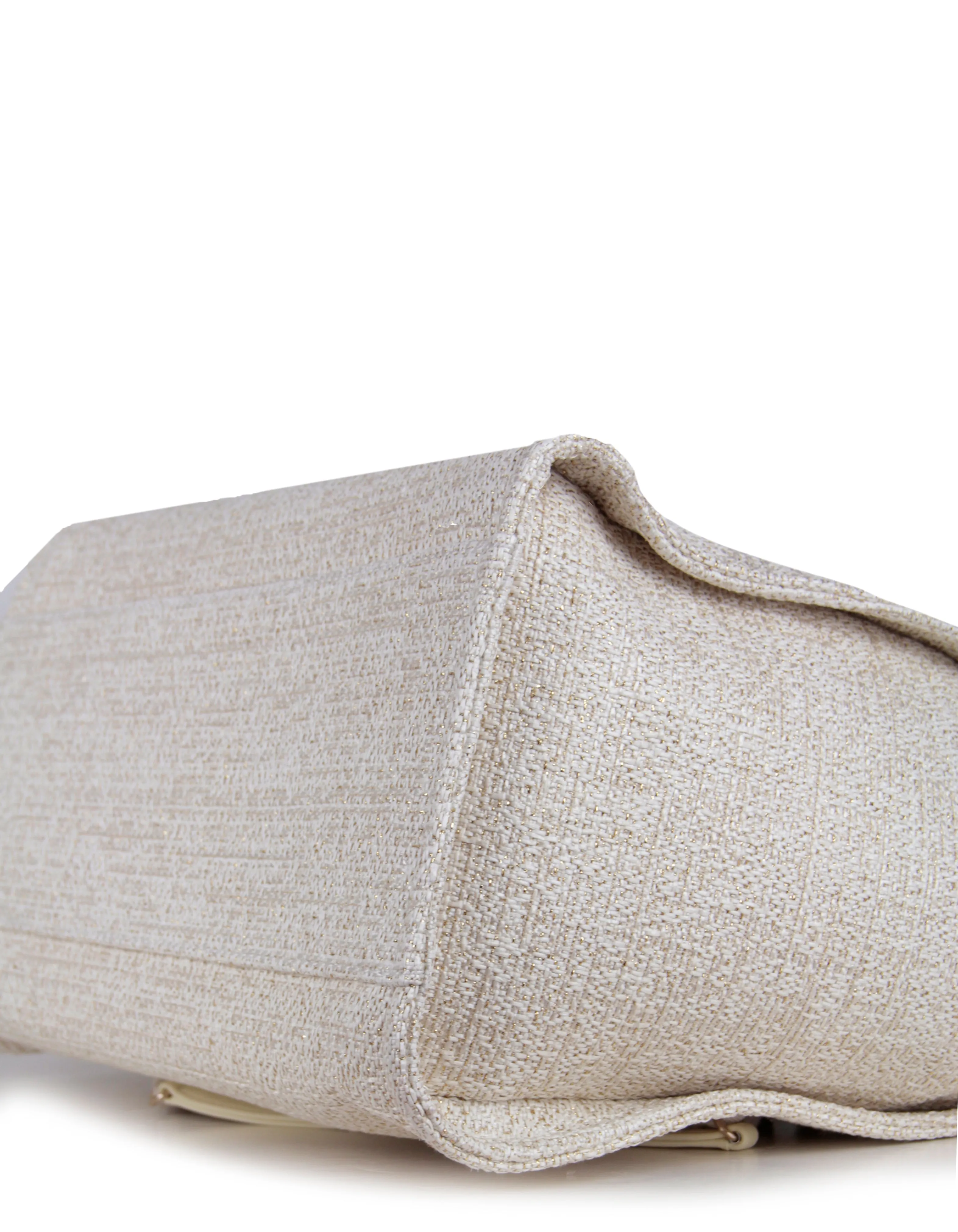 Chanel Ivory/ Gold Large Deauville Shopping Tote Bag