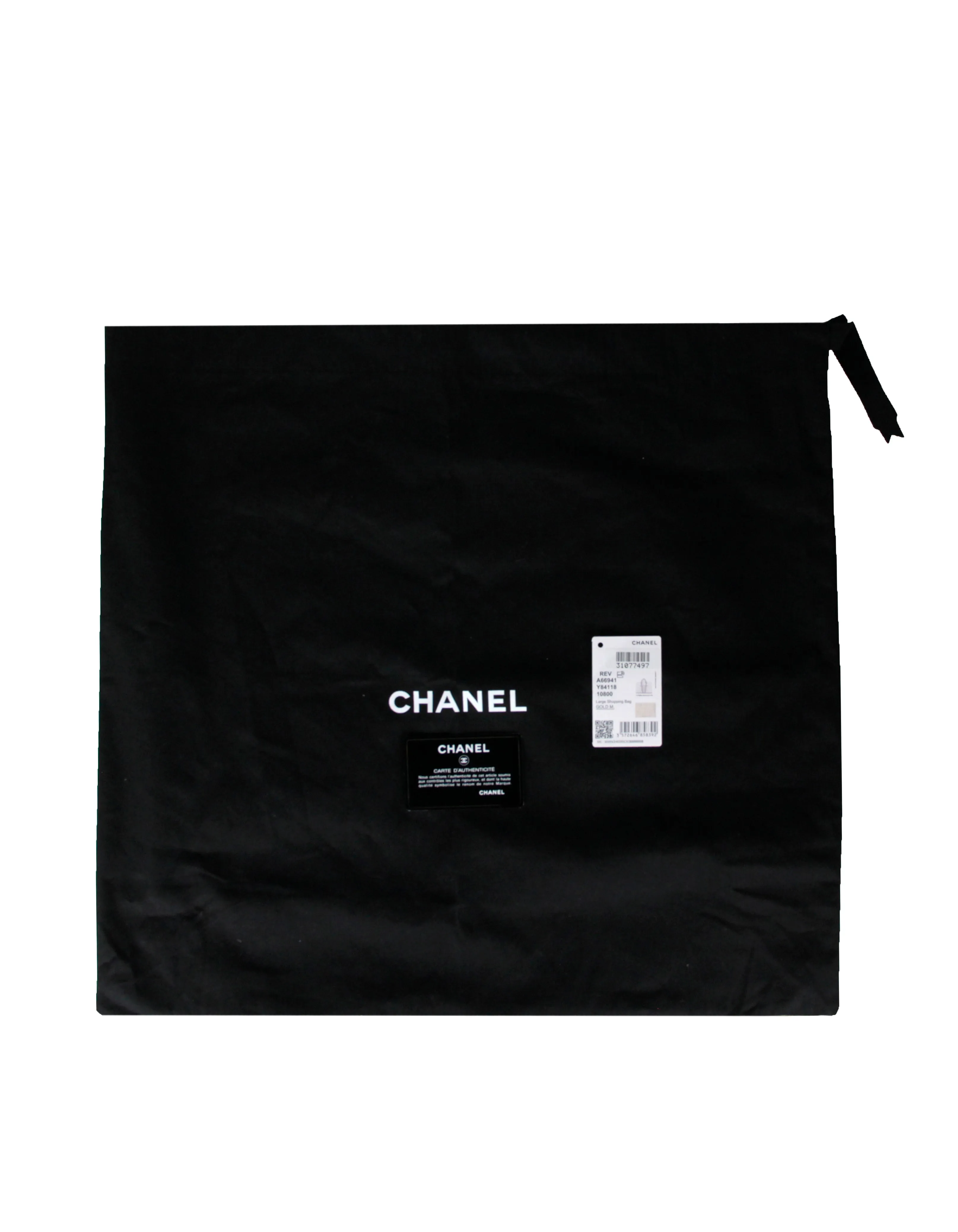 Chanel Ivory/ Gold Large Deauville Shopping Tote Bag