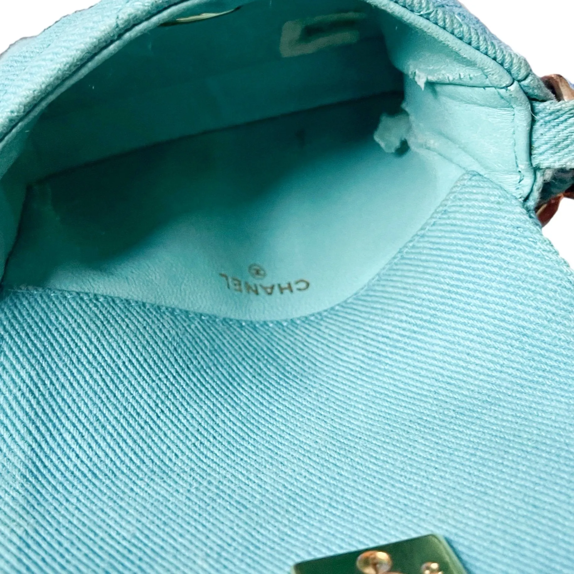 Chanel Turquoise Micro Chain Crossbody