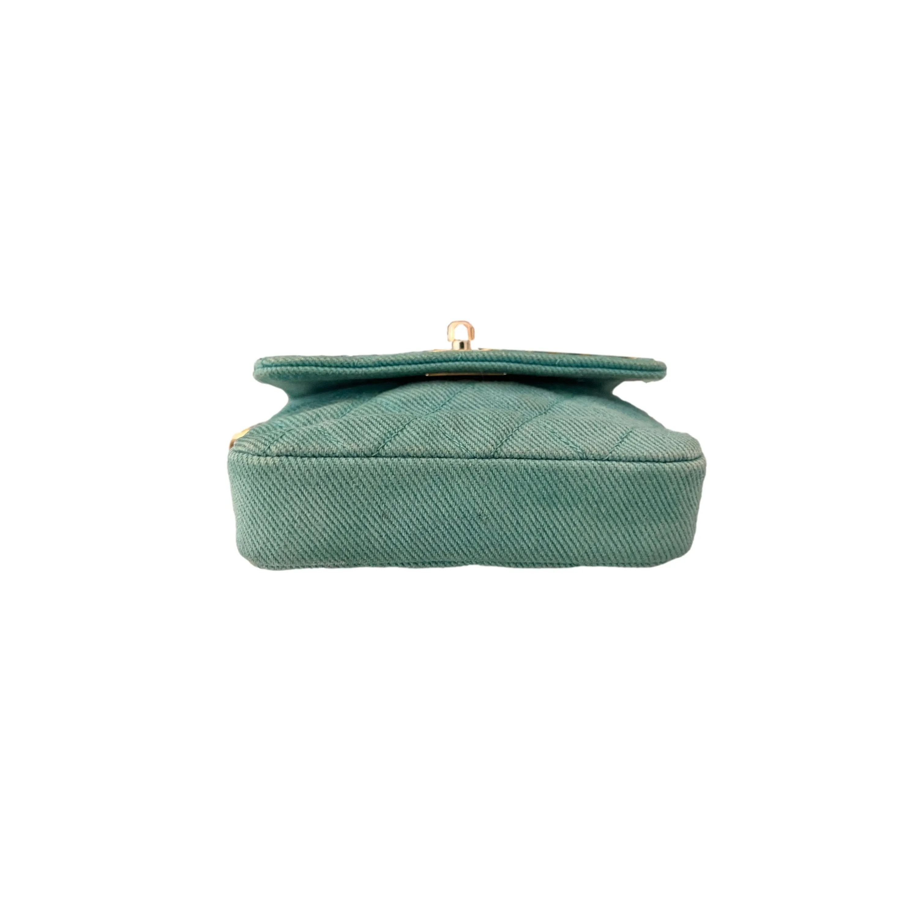 Chanel Turquoise Micro Chain Crossbody
