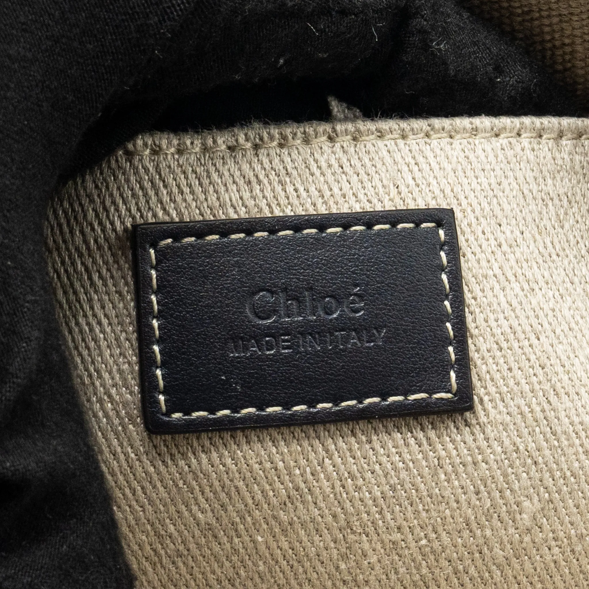 Chloe Woody Mini Tote Bag Canvas beige/Black