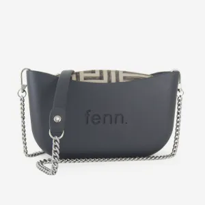 Classic Handbag - Charcoal - Silver Chain - Pattern