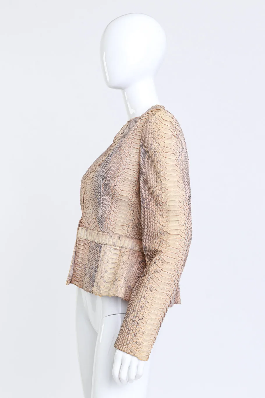 Collarless Python Jacket