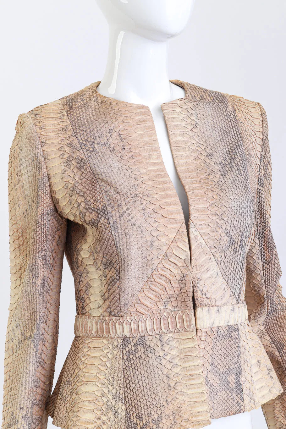 Collarless Python Jacket